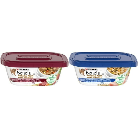 Beneful Wet Dog Food Prepared Meals: Beef Stew (8 Pack) + Roasted Turkey Medley (8 Pack)