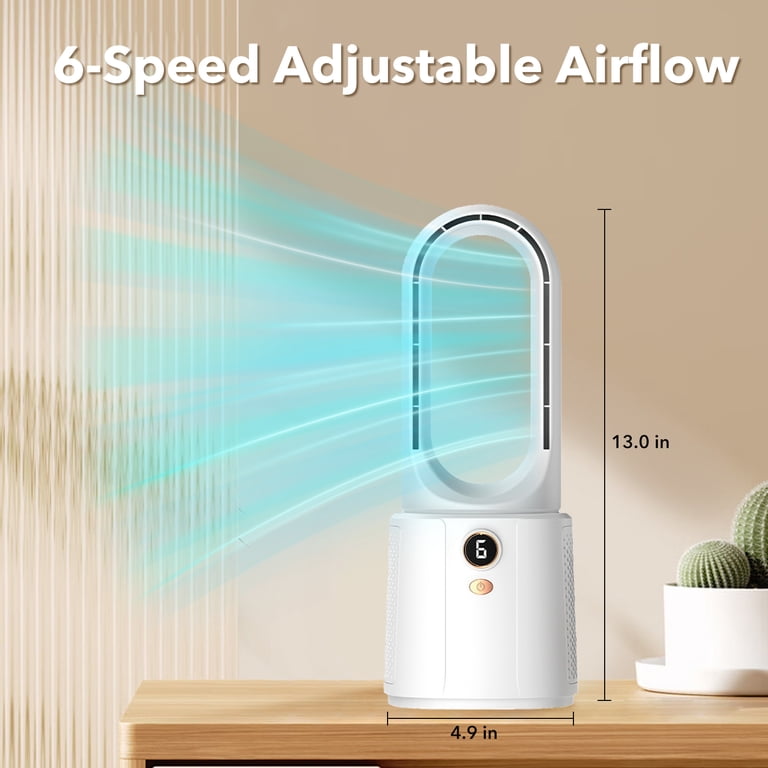 Bladeless Desk Fan, Rechargeable, 6 Modes photo 4