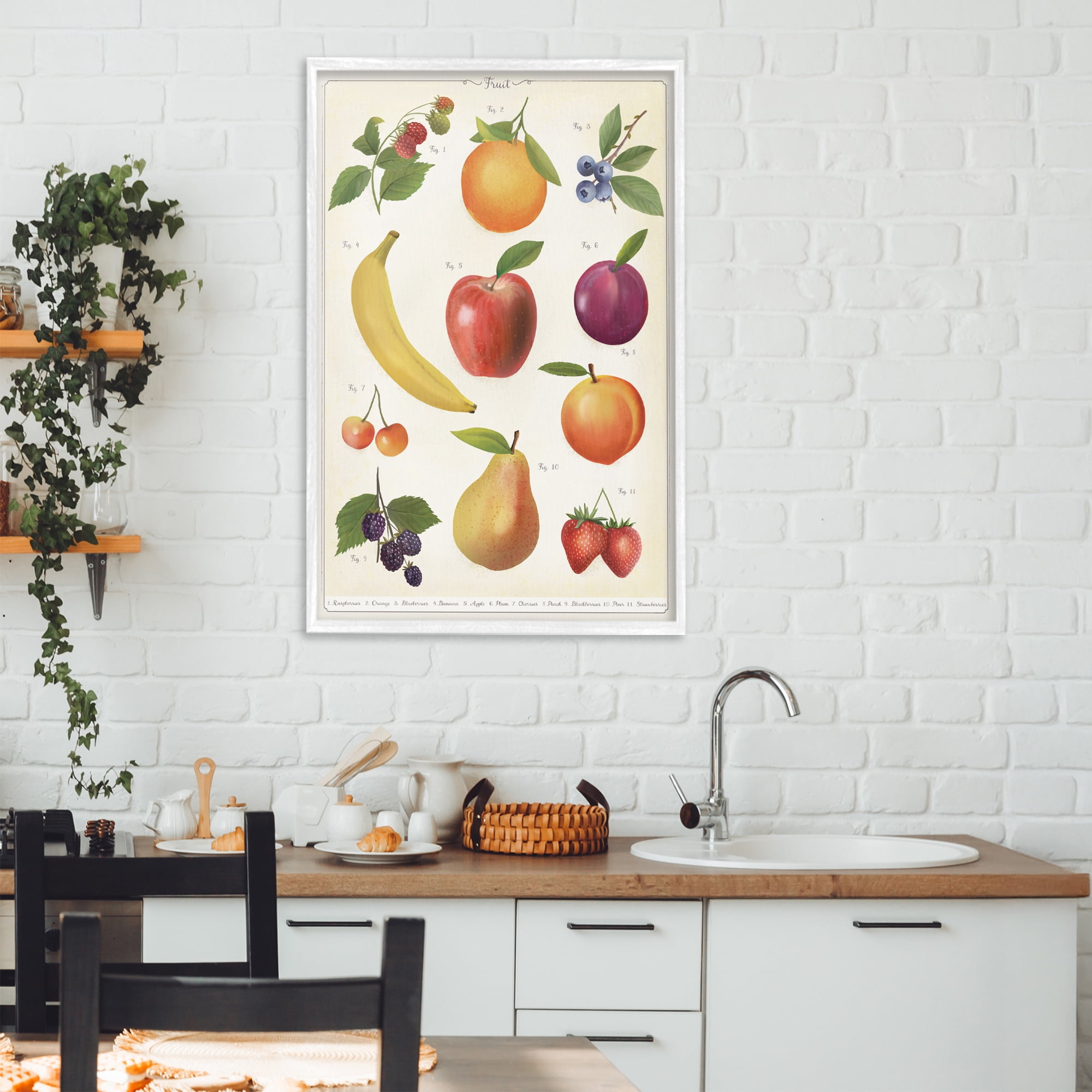 Stupell Industries Fruit Collection Studies White Framed Giclee Art, design by Diane Neukirch