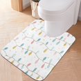 thumbnail image 3 of U-Shaped Toilet Mat Plush Bathroom Rug Mat Non Slip Bathroom Mats Minimalist Christmas Lights Pattern, 3 of 5