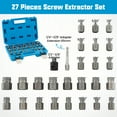 thumbnail image 2 of Costway 27 PCS Multi-Spline Screw Extractor Set with 3/8" Drive Hex Head Bolt Remover Blue, 2 of 10