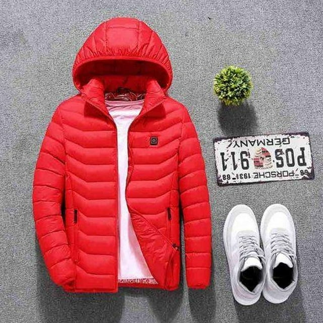 USB Heater Hunting Vest Heated Jacket Heating Winter Clothes Men Thermal Outdoor-Red XXL size