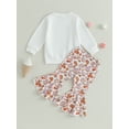 thumbnail image 3 of Toddler Baby Girls Halloween Outfits Long Sleeve Sweatshirt Pie/Pumpkin Print Pants Set, 3 of 8
