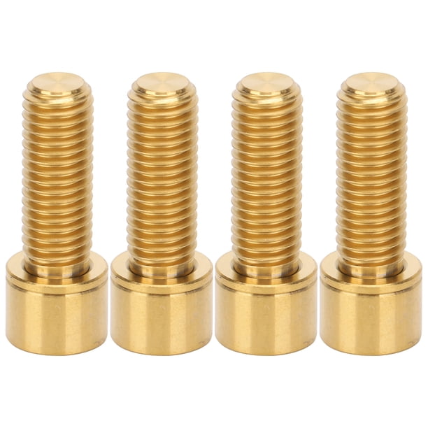 Boulons de tige de guidon de vélo, vis en alliage de titane, vis hexagonales intérieures M7x20mm 4 pièces (Or