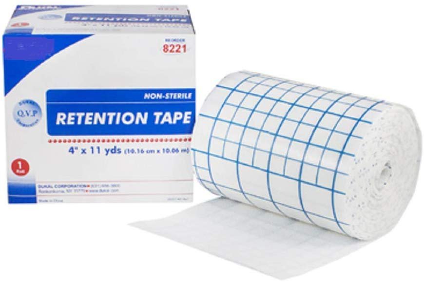 Pack of 6 Retention Tape. Medical Tapes 4" x 11 yds. PreCut Non