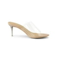 thumbnail image 3 of BLISSFUL STEP Women's Clear Strap Stiletto Heels Sandals Nude 10, 3 of 7