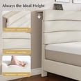 thumbnail image 3 of EnHomee Full Bed Frame with Adjustable Headboard Upholstered Full Size Bed Frame with Charge Station & Storage, Beige, No Box Spring Needed, Noise Free, 3 of 10