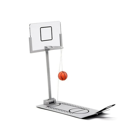 Foldable Desktop Basketball Hoop Game, Aluminum Alloy Mini Shooting Frame with Ball, Office Stress Relief Toy for Basketball Fans Leisure Break