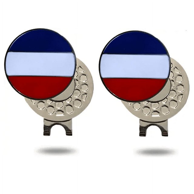 Paquete de 2 clips magnéticos para sombrero de golf con marcador de bola de carrito de golf brillante Paquete de 2, marcador nacional francés Múltiples modelos Hombre Mujer Niños (bandera) brillar Electrónica