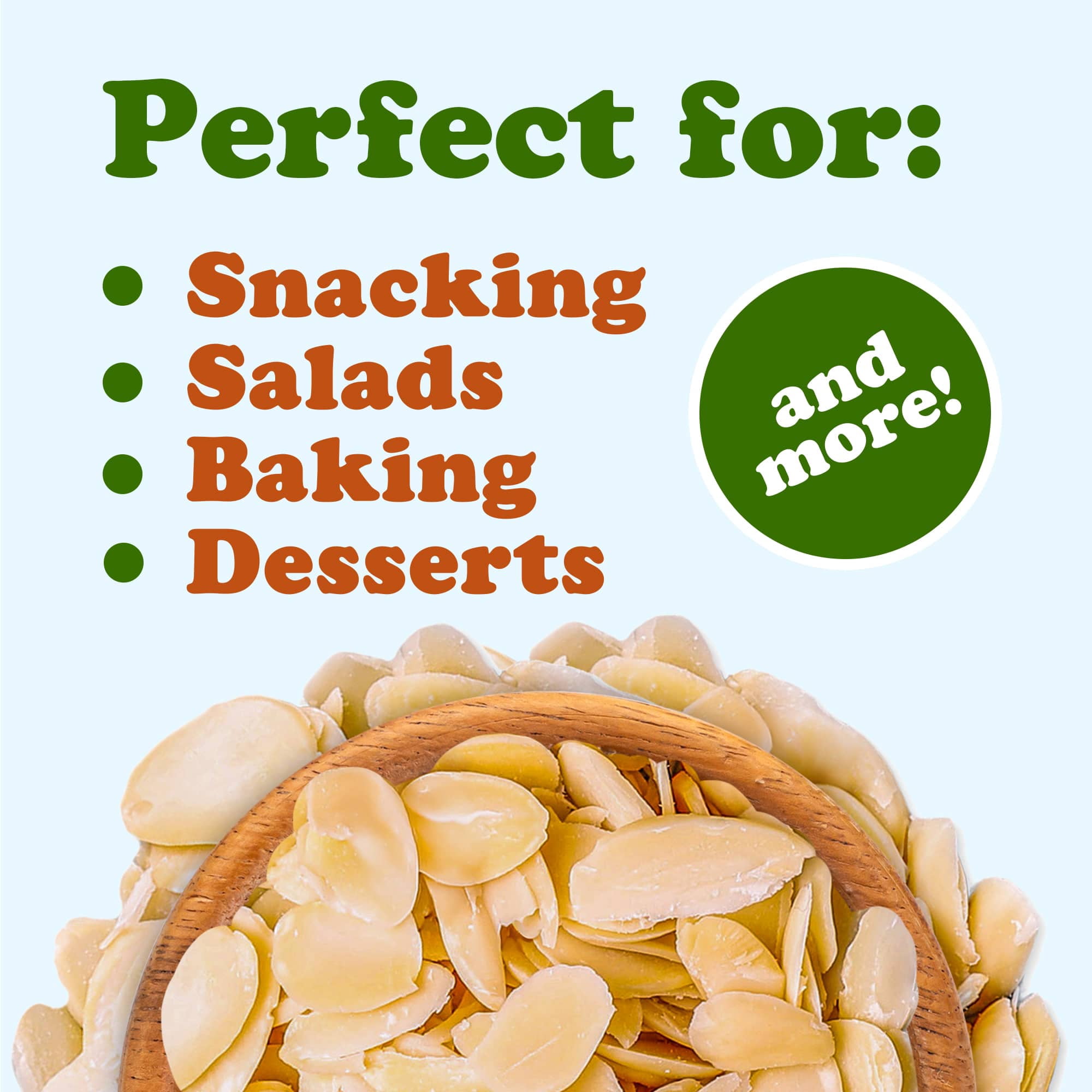 Organic Toasted and Salted Blanched Sliced Almonds, 3 Pounds – Vegan, Keto, Paleo and Kosher Nuts