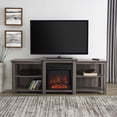 thumbnail image 4 of 70" Tiered Top Open Shelf Fireplace TV Console - Slate Grey, 4 of 6