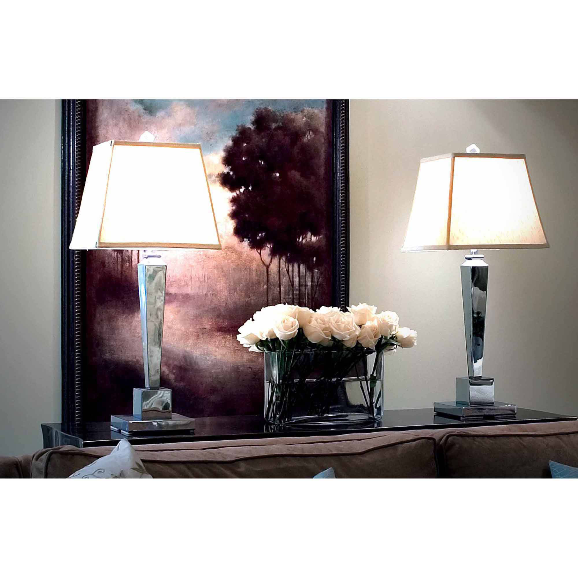 AF Lighting 6672 Buffet Table Lamp with Cream Shade