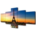 thumbnail image 1 of TISHIRON 5PCS Framed Canvas Wall Art Set,50"x24"Beautiful View of Eiffel Tower Canvas Art Decor, 1 of 7