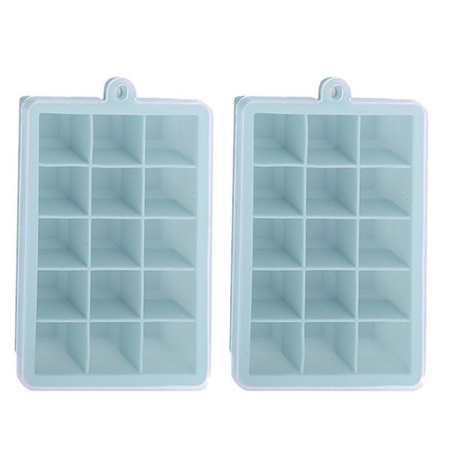 Bandeja de cubitos de hielo, suficiente para hacer cubitos de hielo grandes a la vez, ahorro de espacio-azul claro- Teléfono móvil Teléfono móvil Accesorios para teléfonos móviles