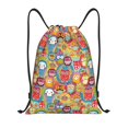 thumbnail image 1 of Saiise Boho Cute Owls Pattern Sports Drawstring Backpack - String Swim Gym Bag with Wet Proof Pocket for Women&Men-Medium, 1 of 6