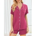thumbnail image 2 of Avidlove 2 Pack Womens Pajamas Set Button Down Summer Sleepwear Short Sleeve Pjs with Shorts Loungewear Set, 2 of 7