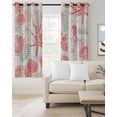 thumbnail image 2 of Red Coastal Shells Blackout Curtains for Bedroom Living Room Darkening Curtains 63 Inches Long Vintage Nautical Conch Coral Starfish Window Curtain 2 Panels Set Window Treatment Drapes 52"x63", 2 of 9