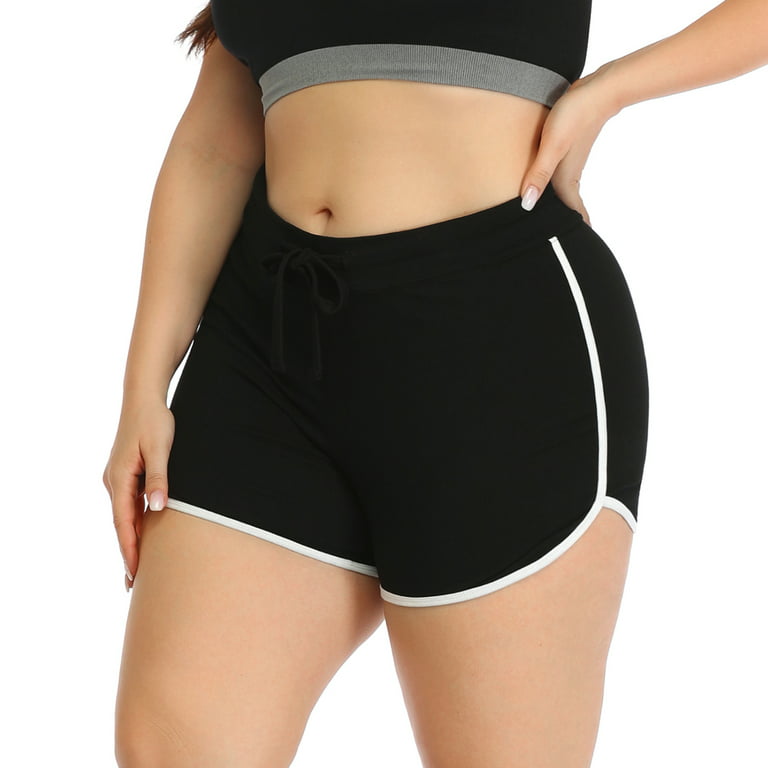 HDE Plus Size Black Gym Shorts for Women Running Workout Bottoms Size 2X