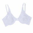 thumbnail image 5 of VBEWZET Women Plus‑Size Ultra‑Thin Floral Lace Underwire Bra Support Scalloped‑Edge Brassiere White 44, 5 of 5