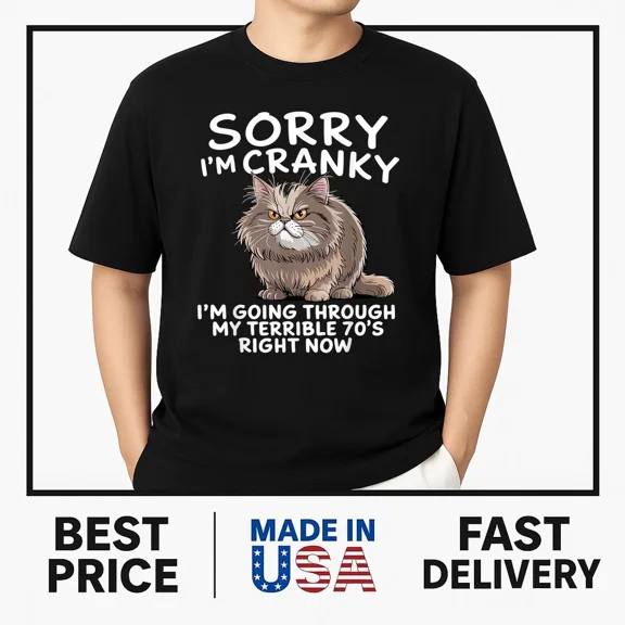 Sorry I Am Cranky I'm Going Through My Terrible Seventies T-Shirt TM title