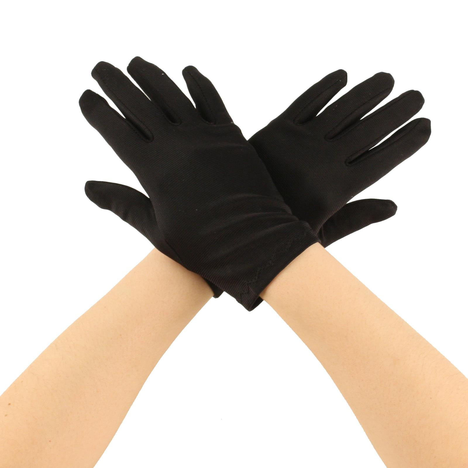 Matte Nylon Stretchy Wrist Length Plain Blank Thin Gloves Dress 1 Pair ...