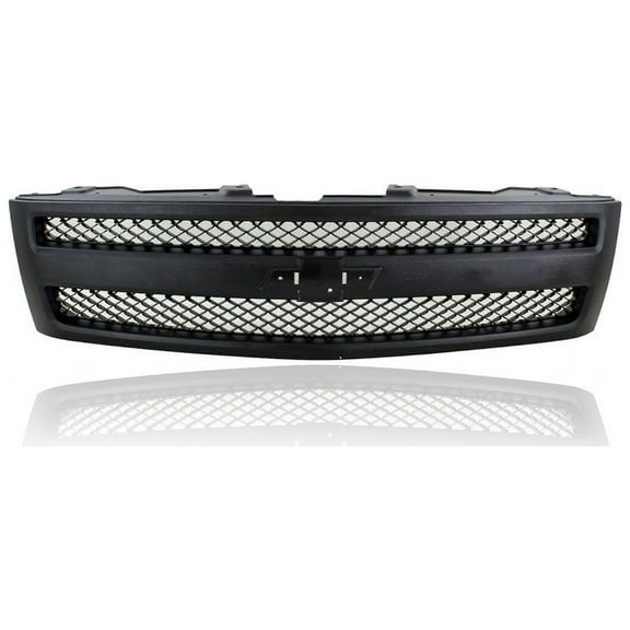 Grille - Compatible/Replacement for '07-13 Chevrolet Silverado 1500, 09-13 Hybrid - Black Frame, Textured Mesh, Emblem Provision - 25810706, CAPA