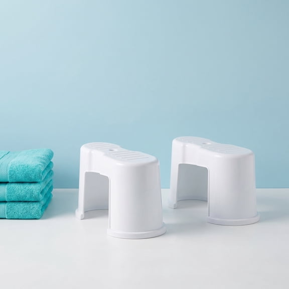 VERDANVERSE 2Pcs Plastic Toilet Footstool Strong Firm Anti Slip tting Stool
