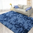 thumbnail image 7 of Softlife Super Soft Plush Tie Dye Velvet Rugs for Home Decor,Fluffy carpet For Living Room,Bedroom,Kids Room,4' x 6',Light Navy, 7 of 7