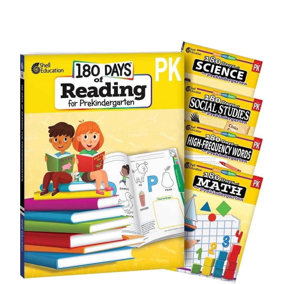 180 Days™: Reading, Math, High-Frequency Words Social Studies, and Science for Pre K 5- Book Set