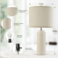 thumbnail image 5 of 24.8" Modern Ceramic Bedside Lamp Set of 2, 3 Color Temperature&Bulbs Included - Farmhouse Nightstand Lamps for Living Room Bedroom End Table Office Entryway, 5 of 8