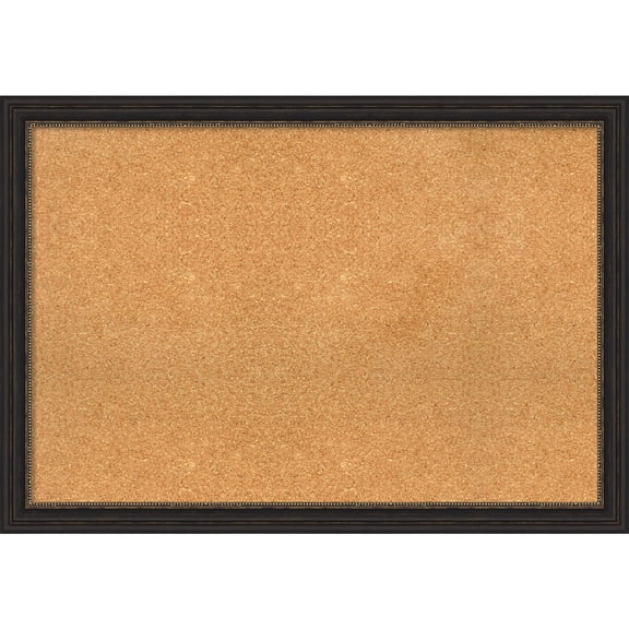 Amanti Art Natural Cork Board Framed Accent Bronze Narrow Bulletin Board 40 in. x 28 in.