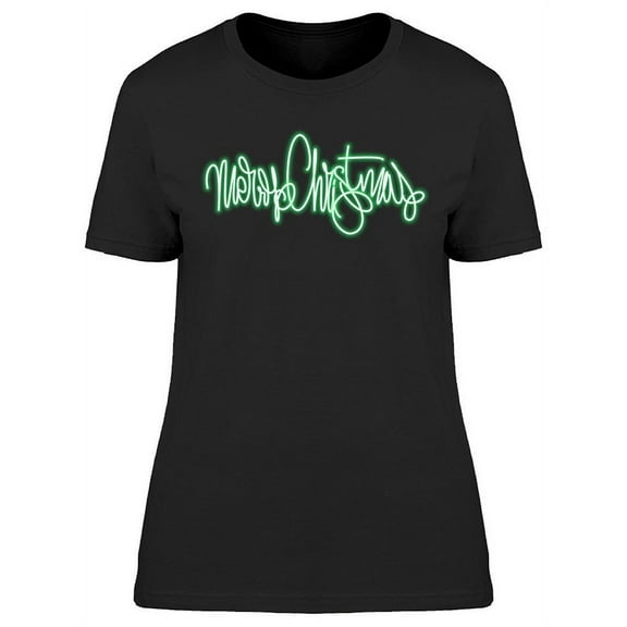 Merry Christmas Neon T-Shirt Women -Image by Shutterstock, Female 3X-Large