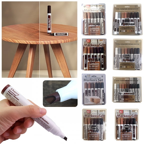 VELIMO Wood Scratch Repair Pen,Quick Fix Stick Wood Repair,2.5Ml Furniture Markers Touch Up Crayon Paint Tool for Floor Cabinet Table