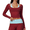 Burgundy/LightBlue, variant on Women's Crop Top with Built-In Bra, Long Sleeve Scoop Neck, Nylon-Spandex S-XL