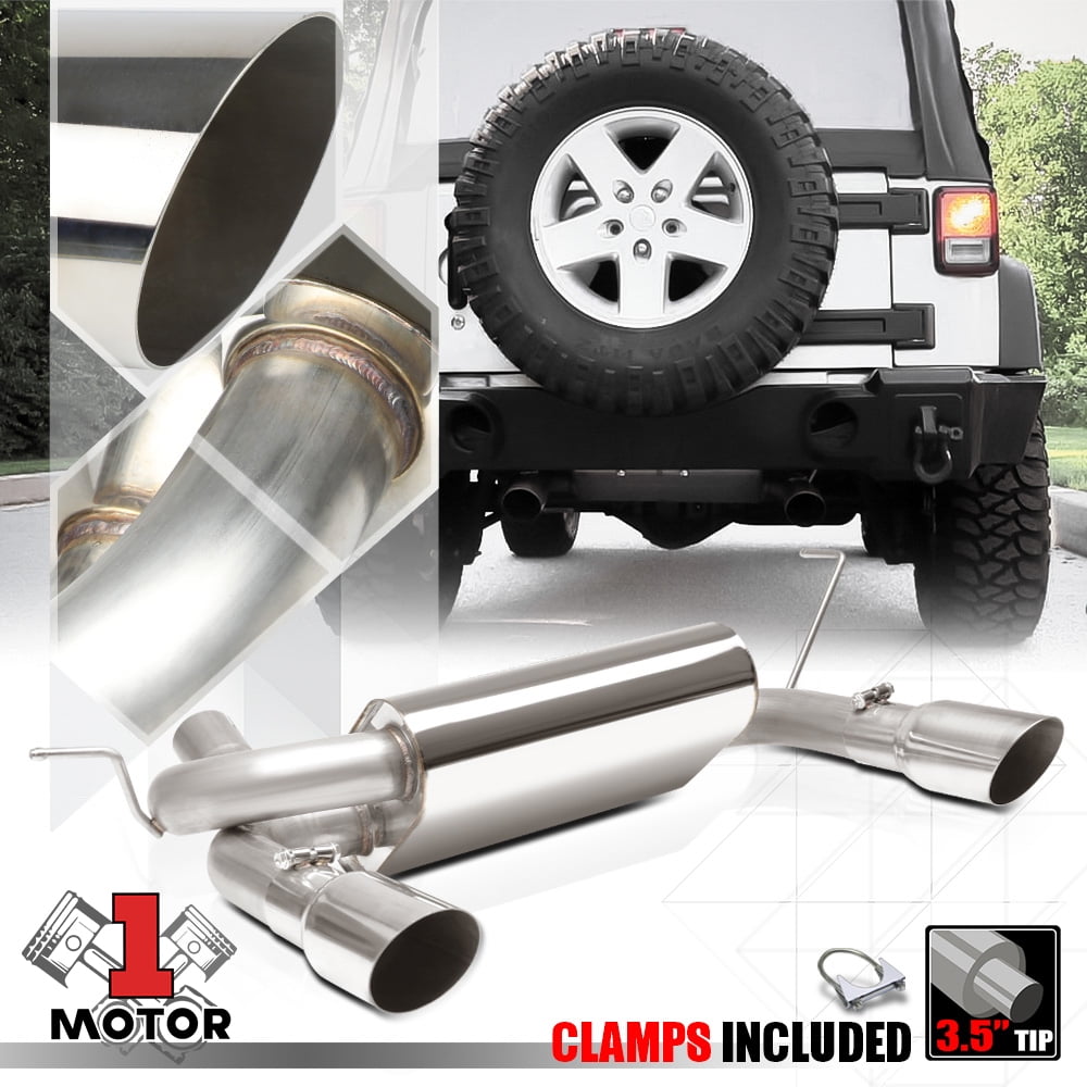 Dual Exit Muffler 3.5" Tip Axle Back Exhaust System for 0717 Jeep