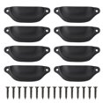 thumbnail image 1 of Tirador para muebles Nikou antiguo de concha semicircular negro, 1 of 9