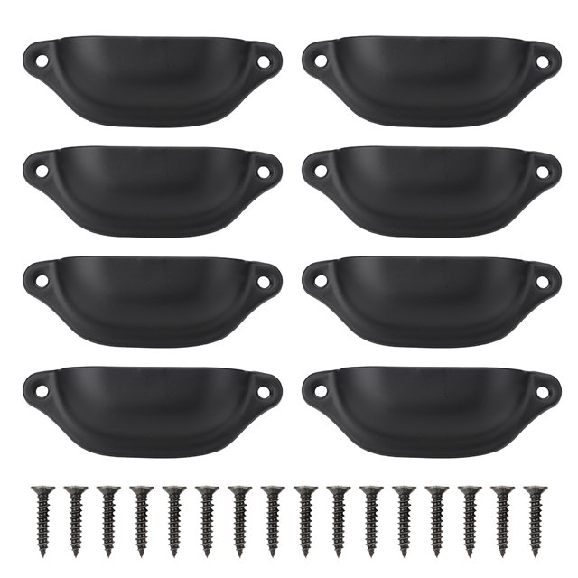 Tirador para muebles Nikou antiguo de concha semicircular negro
