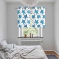 thumbnail image 4 of Blue Coastal Turtle Kitchen Curtains Window Panels, Ocean Beach Nautical Marine Life Insulated Window Treatment Curtain, Grommet Curtains for Bedroom/Living Room/Bathroom, 2 Piece 27.5"Wx39"L, 4 of 8