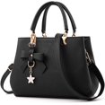 thumbnail image 1 of Bolso de mano para mujer, bolso de hombro, bolso de piel sintética, color negro, 1 of 4