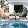 thumbnail image 4 of CHINNLUU Oversized Egg Chair with Thick Cushion Ergonomic Wicker Lounge Chair for Living Room, Balcony - 500lbs Capacity Indoor/Outdoor Rattan Patio Chair(Natural), 4 of 8