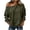 Army Green, variant on Women's Off Shoulder Top Waffle Knit Oversized Long Sleeve Pullover with Front Pocket Casual Daily Wear Relaxed Cozy Fit