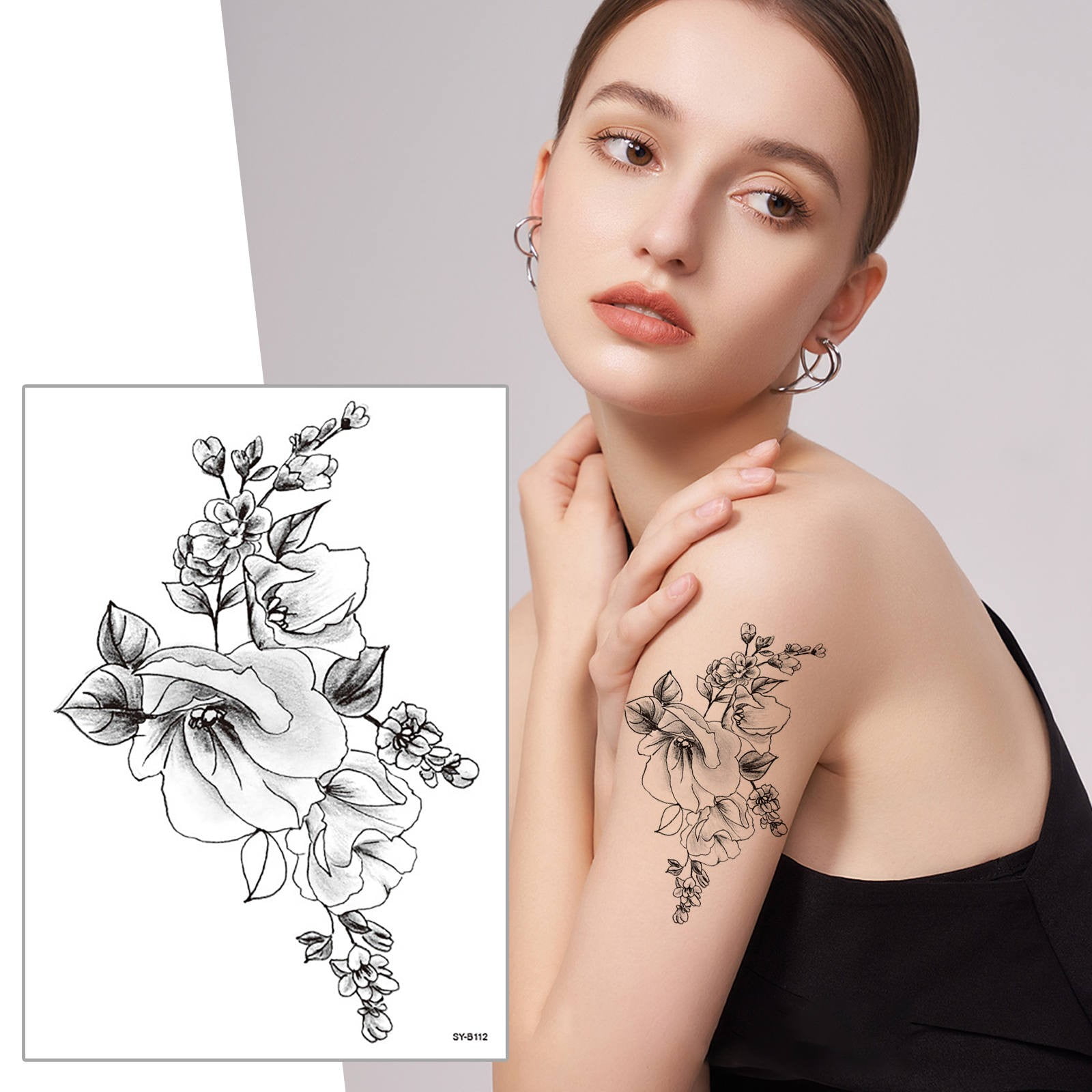 HAXMNOU Temporary Tattoo Stickers Multicolor Mixed Style Body Art