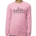 thumbnail image 2 of Skyline Cincinnati Ohio Long Sleeve Shirt Unisex Small Pink, 2 of 5