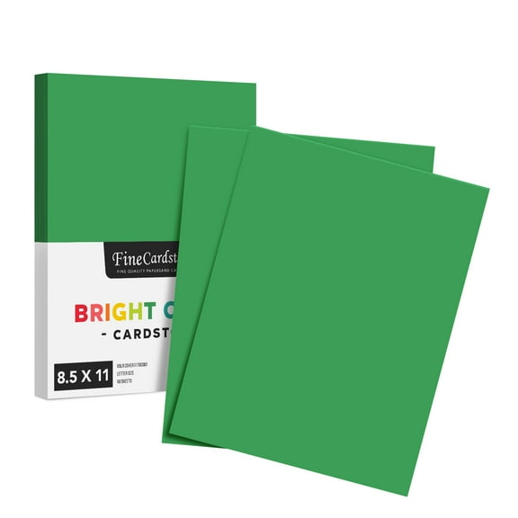Premium Color Card Stock Paper | 50 Per Pack | Superior Thick 65-lb Cardstock, Perfect for School Supplies, Holiday Crafting, Arts and Crafts | Acid & Lignin Free | Gamma Green | 8.5 x 11