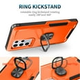 thumbnail image 3 of SaniMore for Samsung Galaxy S23 Ultra Multi-Functional Case, 3-Layer Protection Magnetic Cover Support Car Mount & 360° Rotatable Ring Kickstand Full Body Shockproof Protective Shell, Orange, 3 of 7