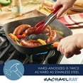 thumbnail image 5 of Rachael Ray 11-Inch Hard-Anodized Nonstick Deep Square Grill Pan, Gray with Orange Handle, 5 of 9