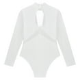 thumbnail image 6 of Eandarui Kids Girls Figure Ice Skating Bodysuit Long Sleeve Mesh Jumpsuit Rhinestones Mock Neck White 12, 6 of 7