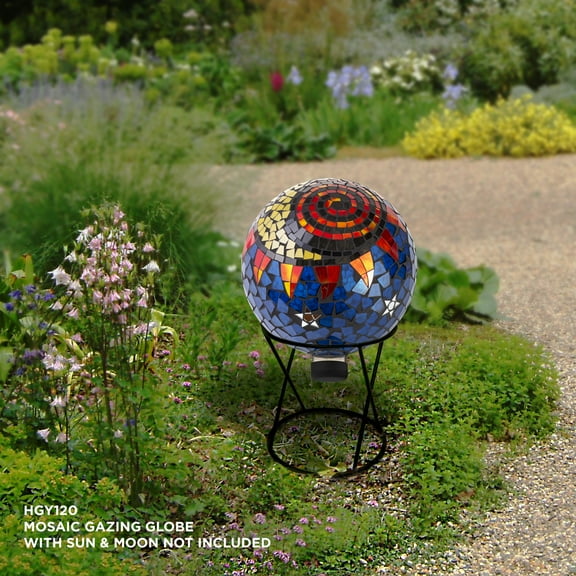 Alpine Corporation 10" x 11" Metal Gazing Globe Display Stand, Black