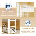 thumbnail image 6 of Bellemave Low Bunk Bed Twin Over Twin, Metal Bunk Bed Frame with Guardrail and Ladder, Heavy Duty Floor Bunk Beds with Slats for Dormitory and Bedroom, No Box Spring Needed (White), 6 of 8