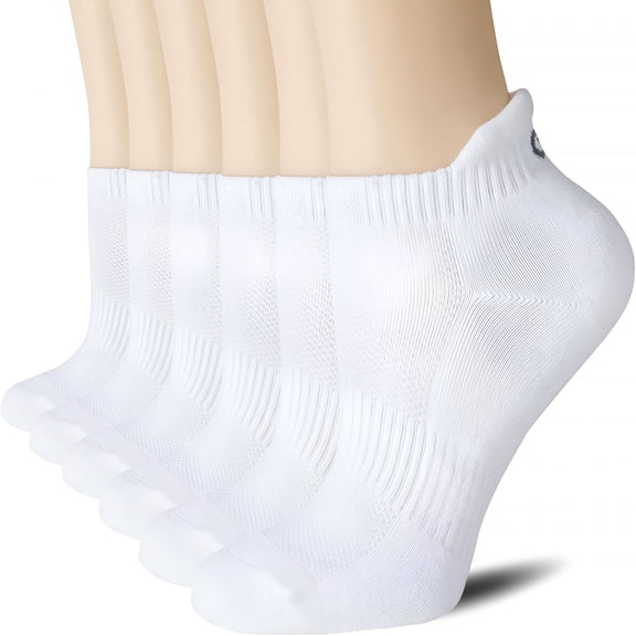TELOLY 6 Pairs Ankle Athletic Running Socks Low Cut Sports Tab Socks for Men and Women
